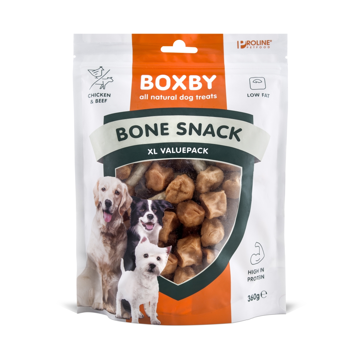 BOXBY Bone Snack gardums suņiem 360 g - Produkta attēls