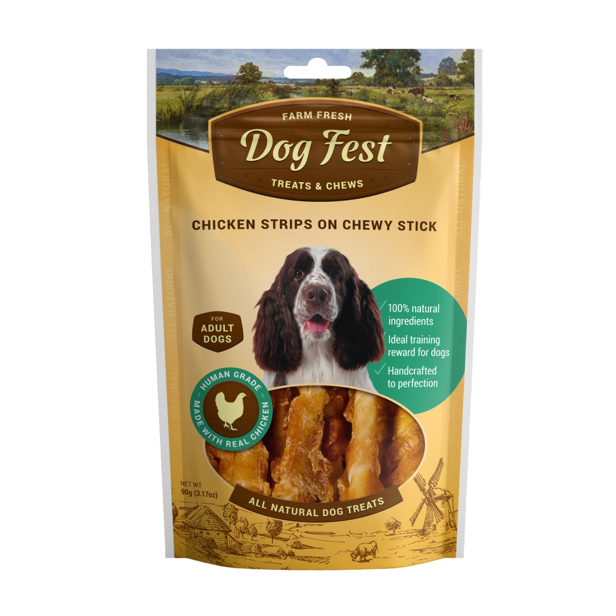 Dog Fest vistas sloksnītes uz nūjiņas suņiem 90g - Produkta attēls