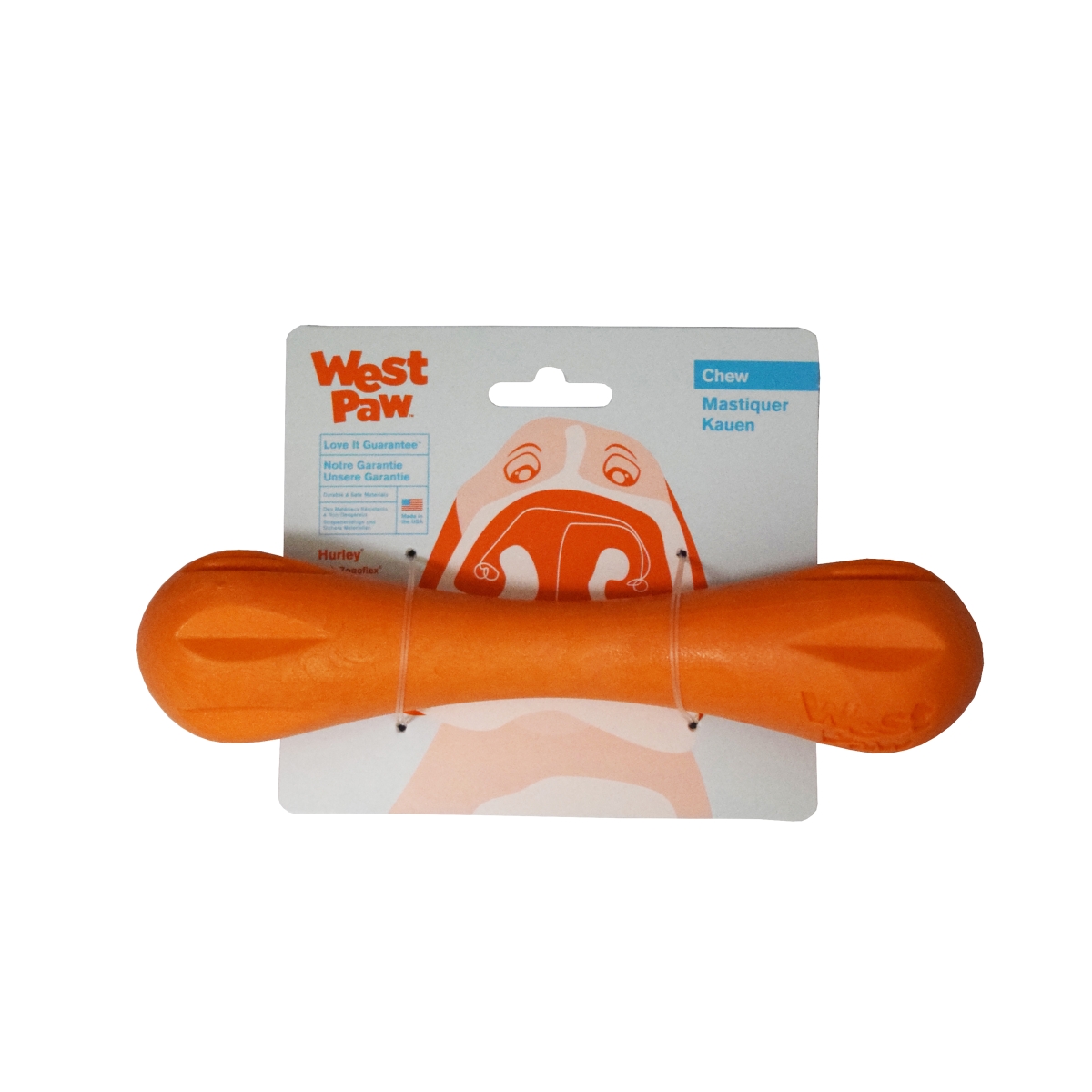 WEST PAW Hurley, rotaļlieta suņiem, L 21 cm, oranžā krāsā - Produkta attēls