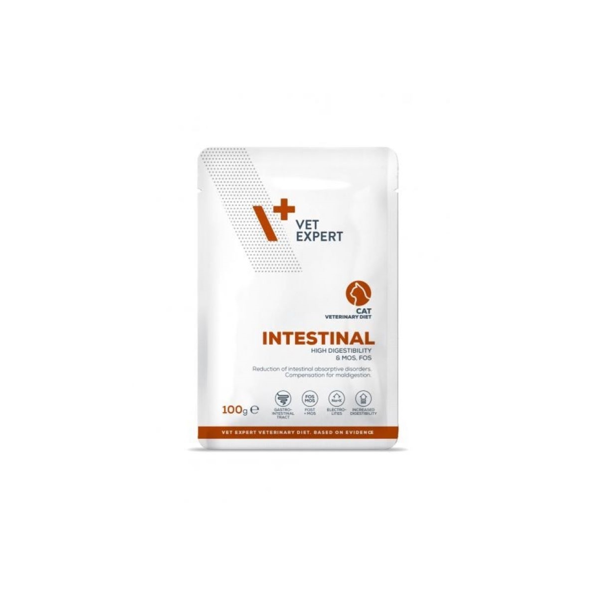 VETEXPERT Intestinal mitrā barība kaķiem, vista/liellops, 100g - Produkta attēls