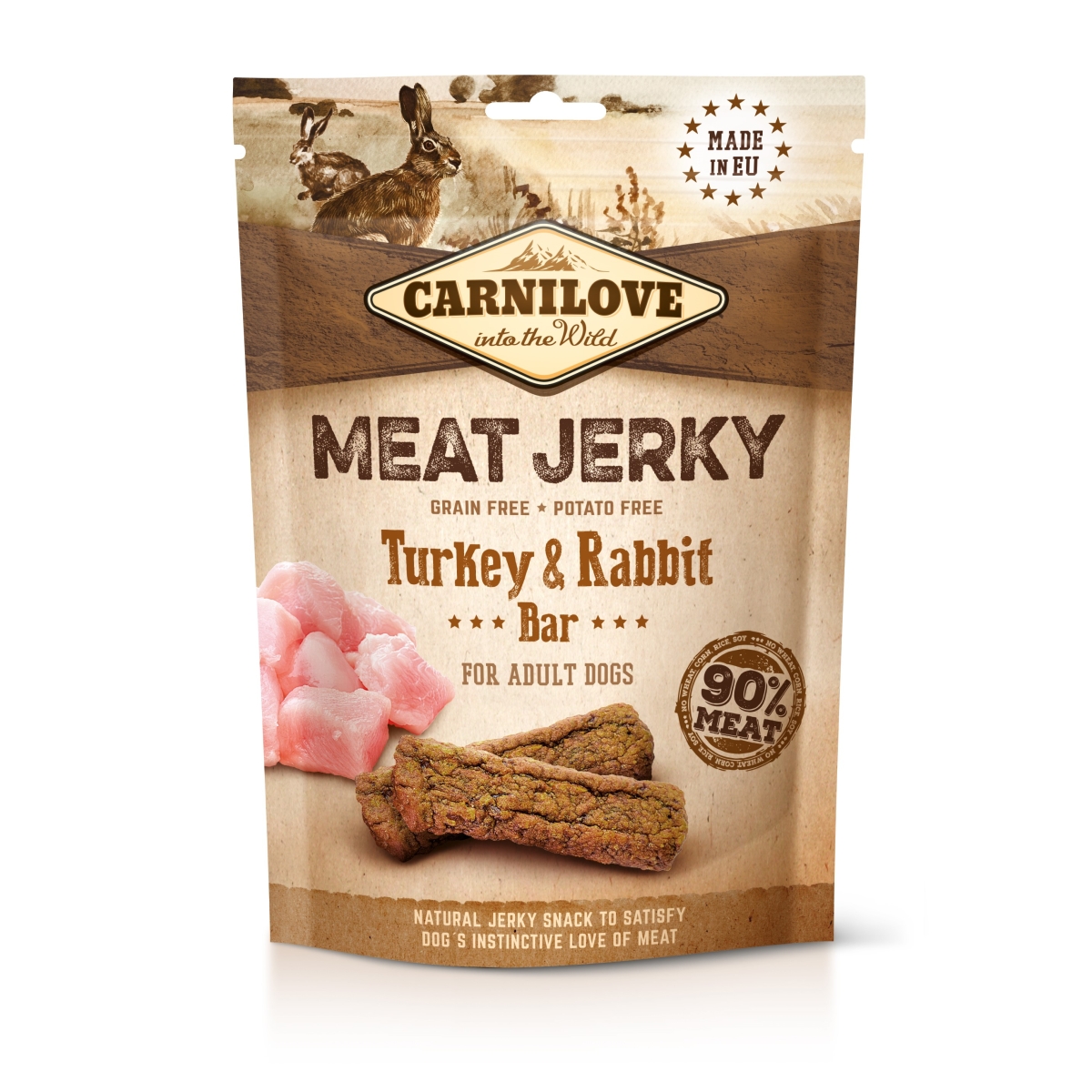 CARNILOVE Jerky suņu gardums tītars/trusis 100 g. - Produkta attēls