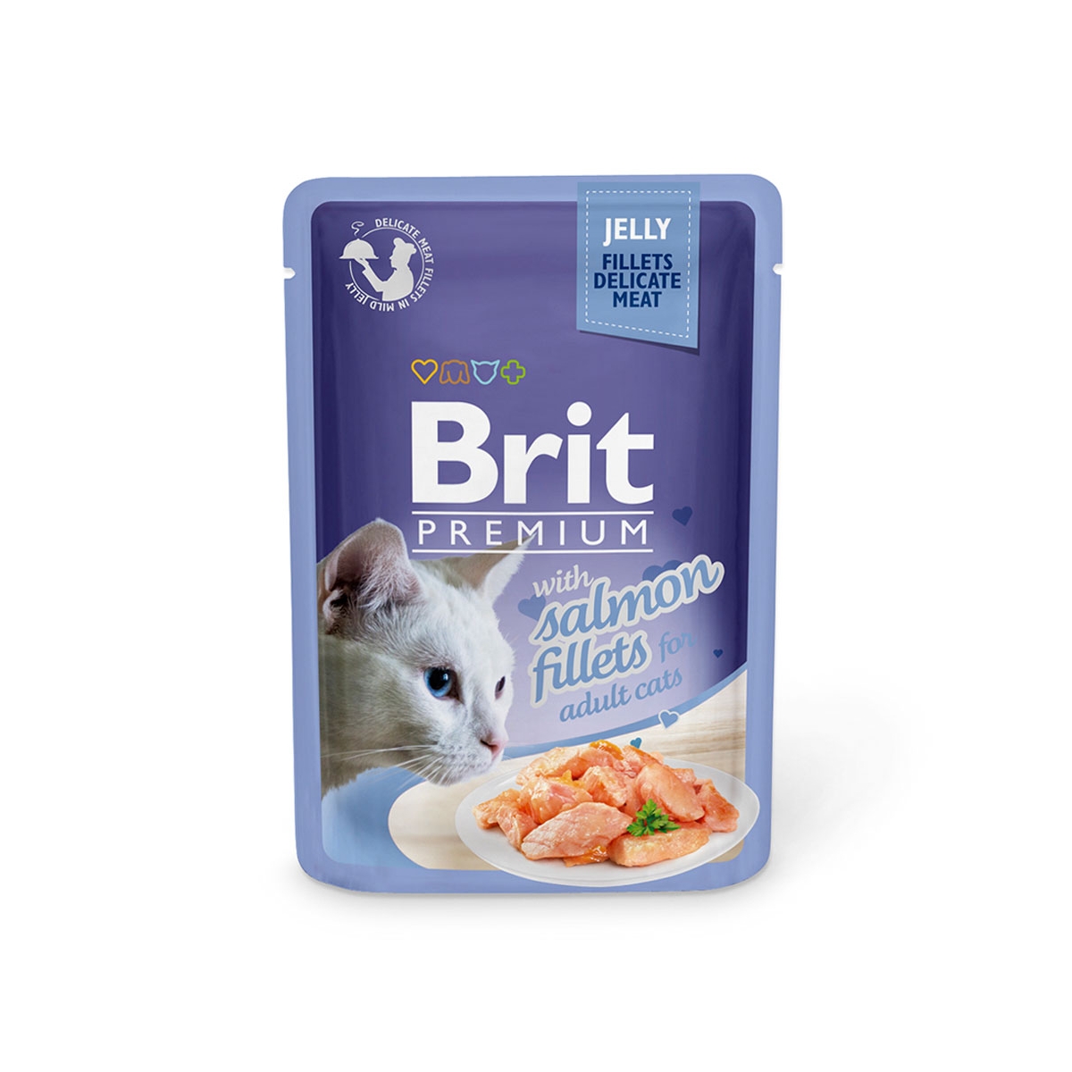 Brit Premium konservi kaķiem, lasis želejā 85g - Produkta attēls