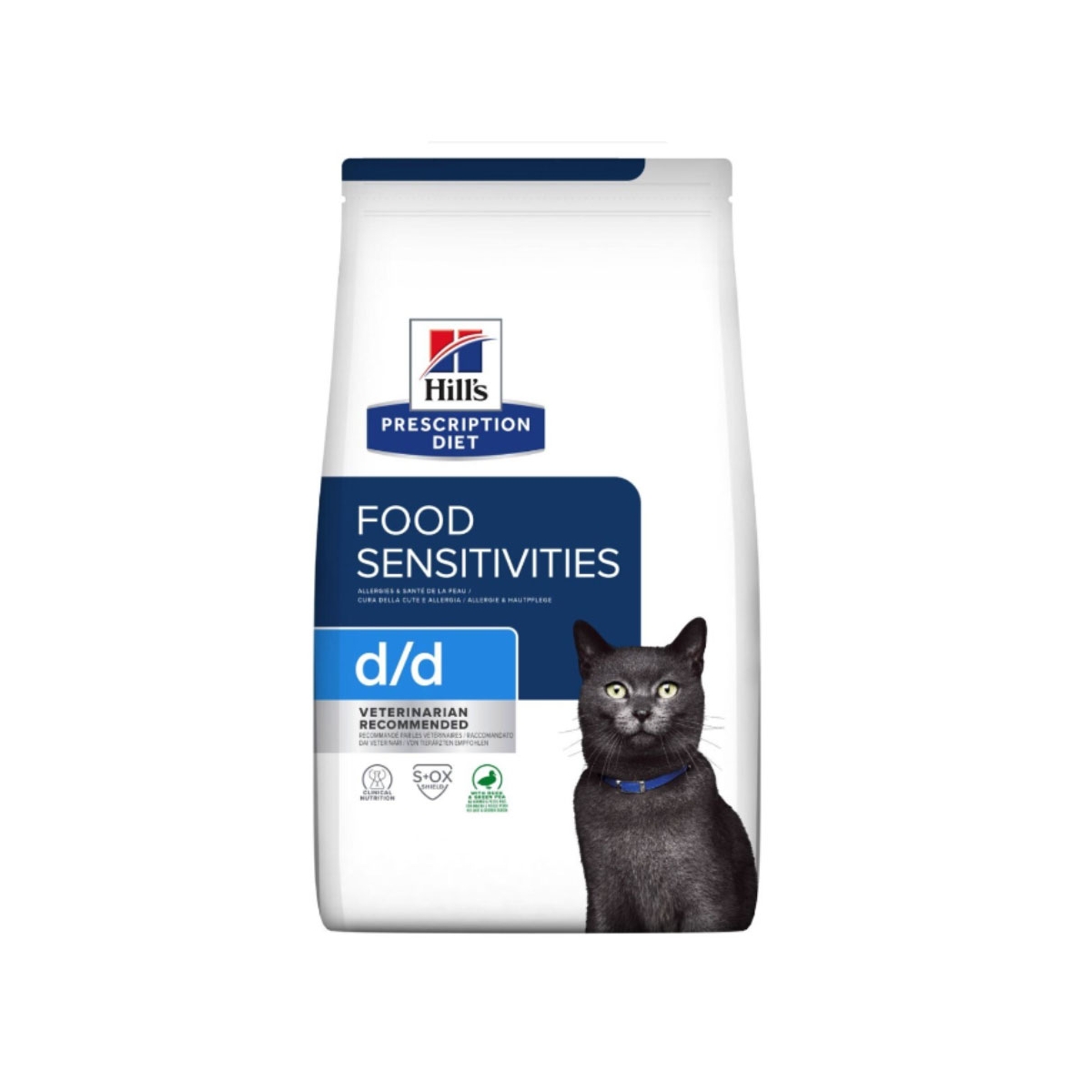 HILL'S PD d/d Food Sensit. sausā barība kaķiem,pīlie/zirņi, 1.5kg - Produkta attēls