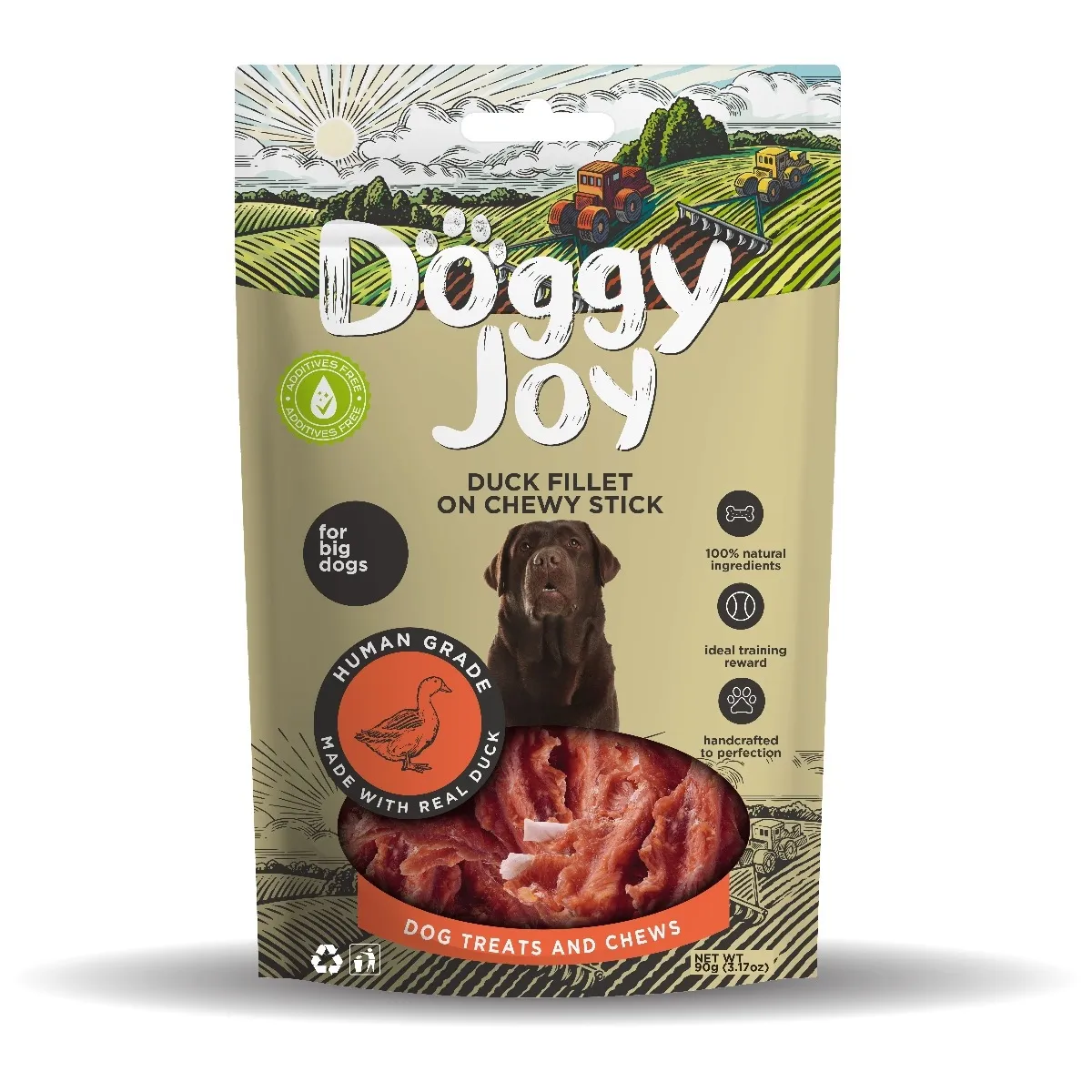 Doggy Joy pīles fileja uz košļājamām nūjiņām suņiem, 90g - Produkta attēls