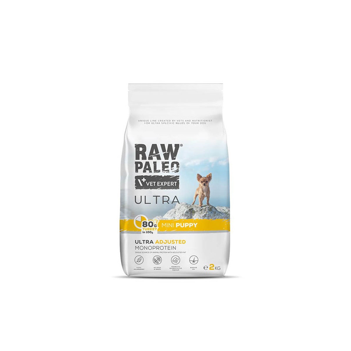 RAW PALEO Ultra Mini sausā barība kucēniem, tītars., 2kg - Produkta attēls