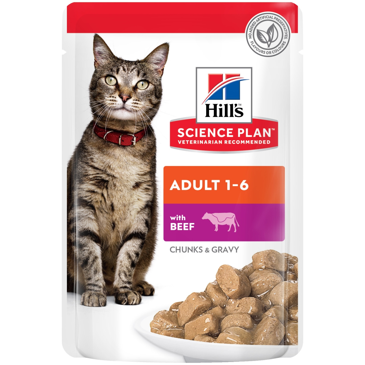 HILL'S SP Adult mitrā barība kaķiem, liellops, 85g - Produkta attēls