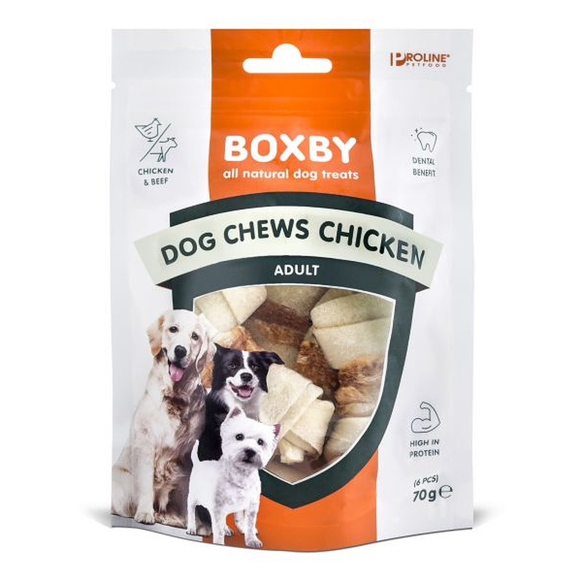 BOXBY graužams kārums suņiem Chew Sticks ar vistu, 70 g - Produkta attēls