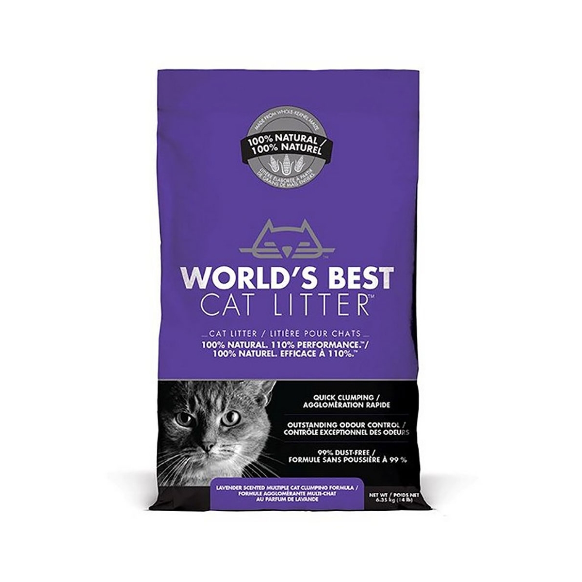 Worlds Best Cat pakaiši ar lavandas smaržu, 6,35 kg - Produkta attēls