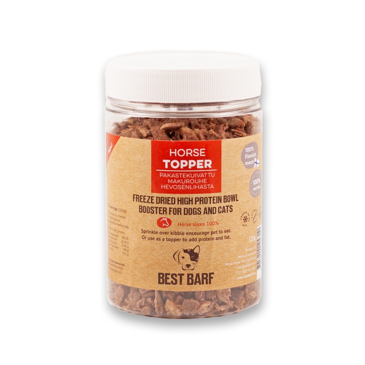 BEST BARF Topper liofilizēta zirga gaļa 120g - Produkta attēls