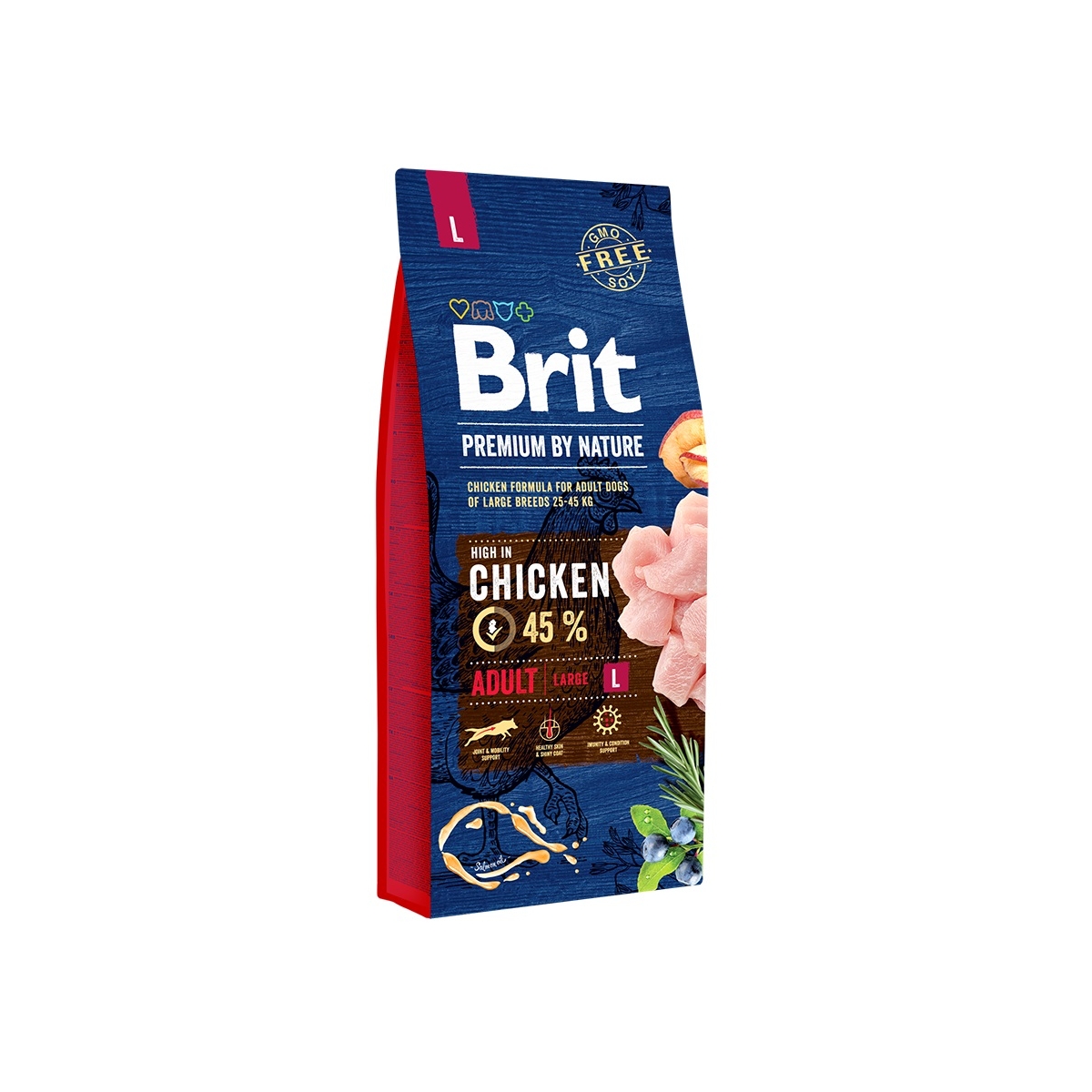 Brit Premium L sausā barība suņiem ar vistu 15+3 kg - Produkta attēls