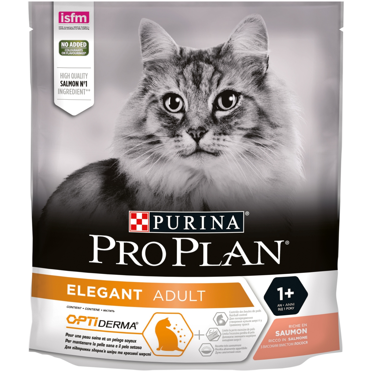 Pro Plan Cat Optiderma Elegant sausā barība kaķiem, ar lasi 400g - Produkta attēls