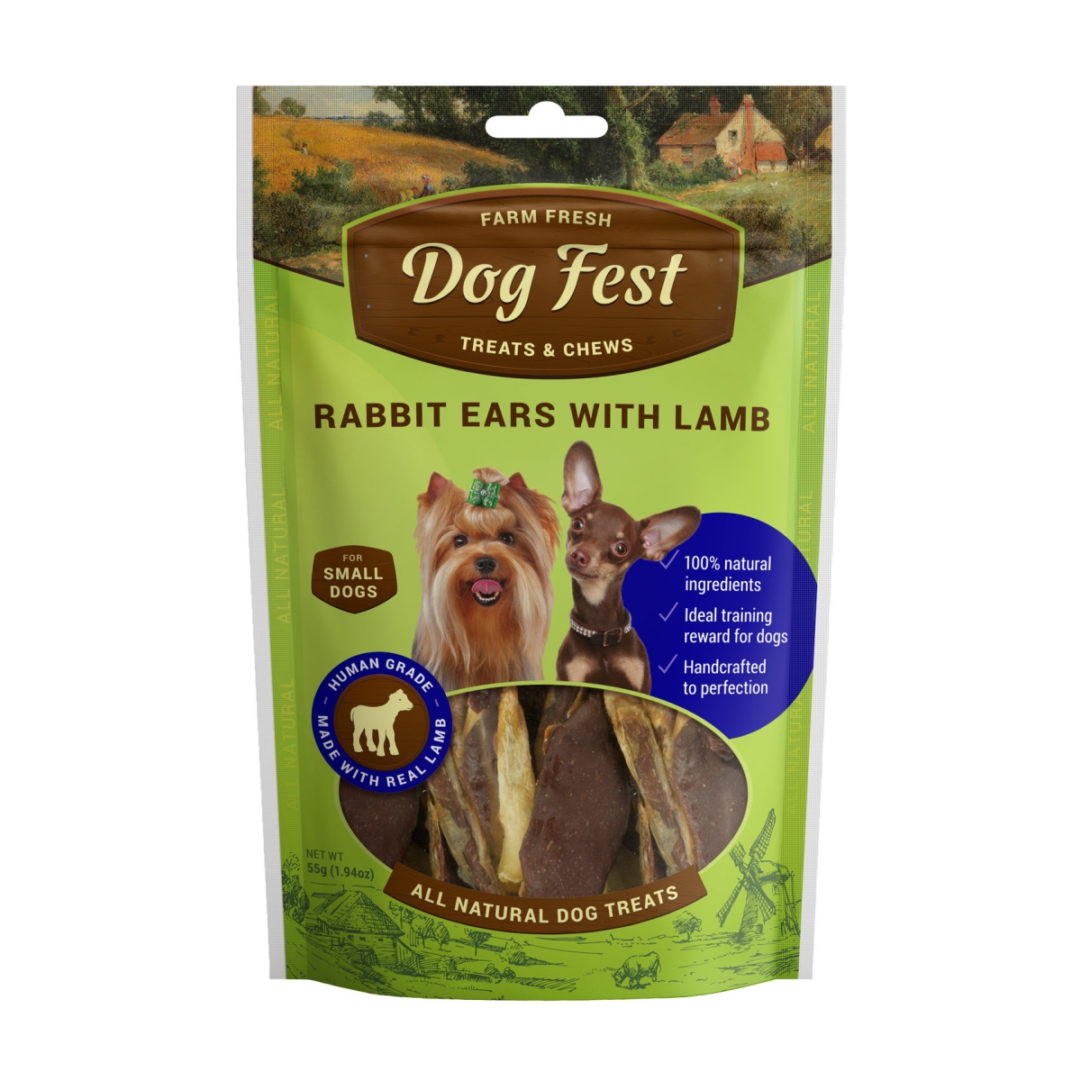 Dog Fest truša ausis ar jēru maziem suņiem 55g - Produkta attēls