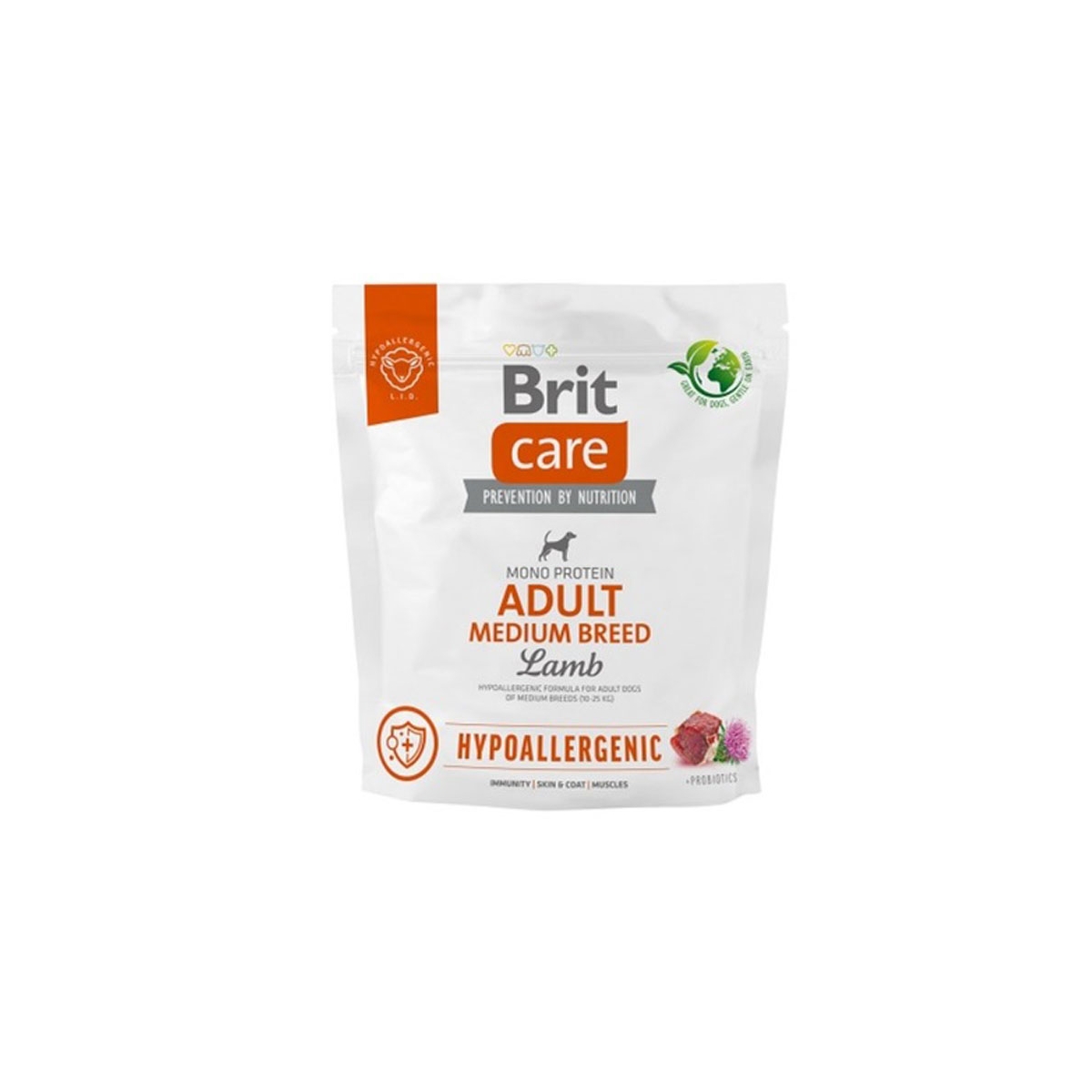 BRIT Care Hypoallergenic Medium sausā barība suņiem jērs/rīsi, 1kg - Produkta attēls