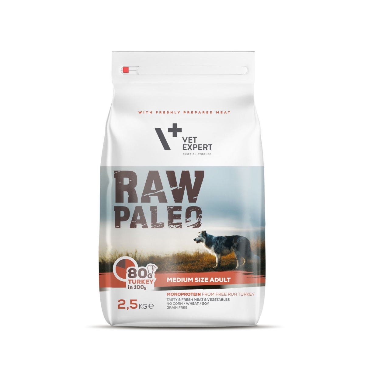 RAW PALEO sausā barība vidējo šķirņu suņiem, tītars, 2,5kg - Produkta attēls