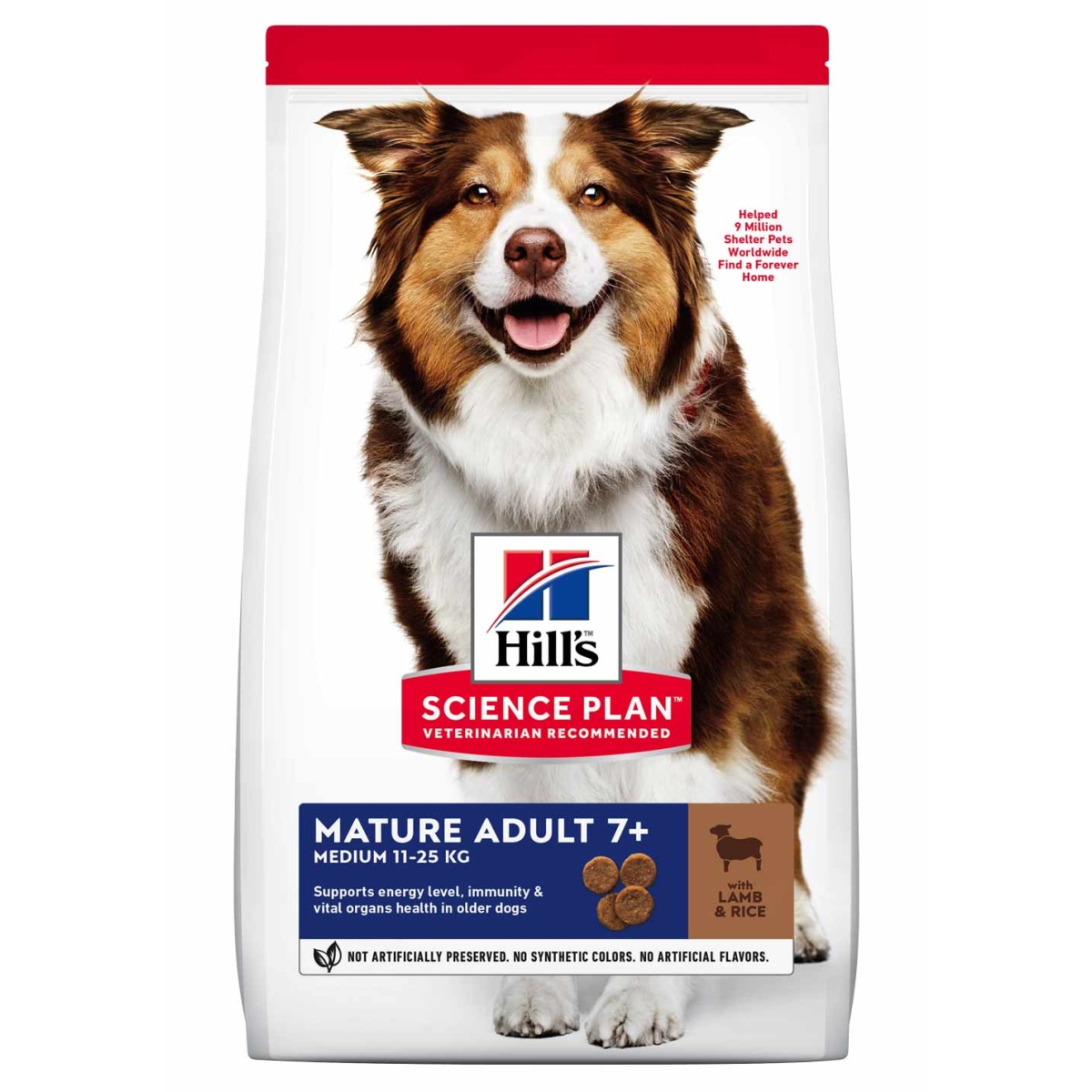 HILL'S SP Mature 7+ Medium sausā barība suņiem, jērs/rīsi,2,5kg - Produkta attēls