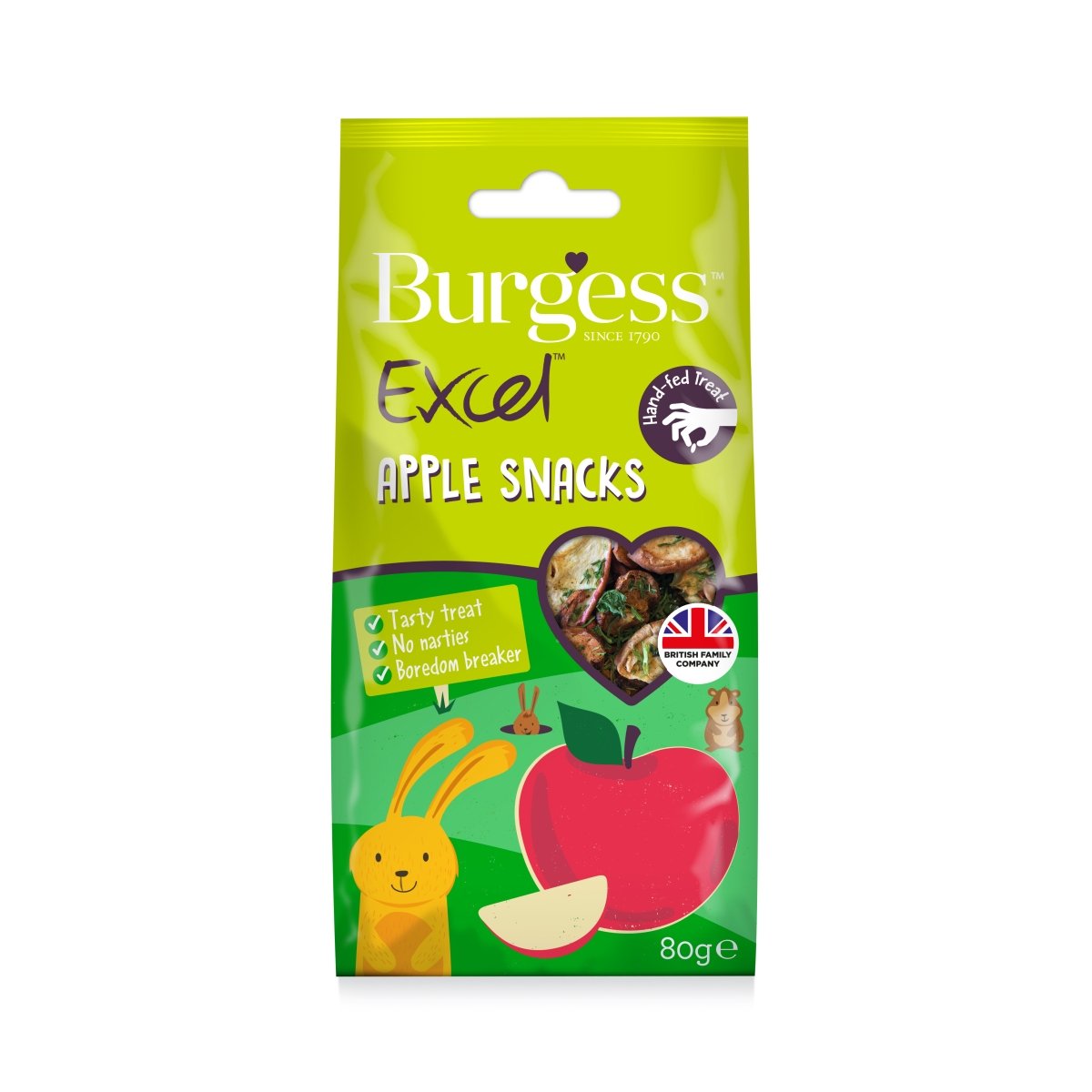 Burgess Excel Snacks Ābolu Uzkodas 80 g - Produkta attēls