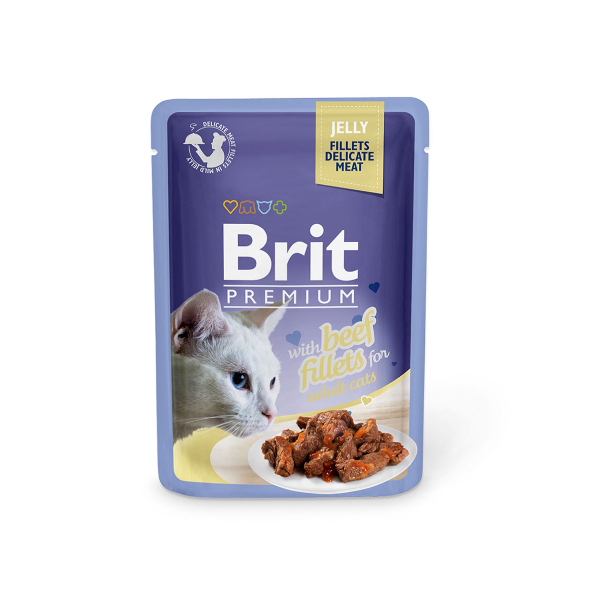 BRIT Premium mitrā barība kaķiem, liellops želejā, 85g