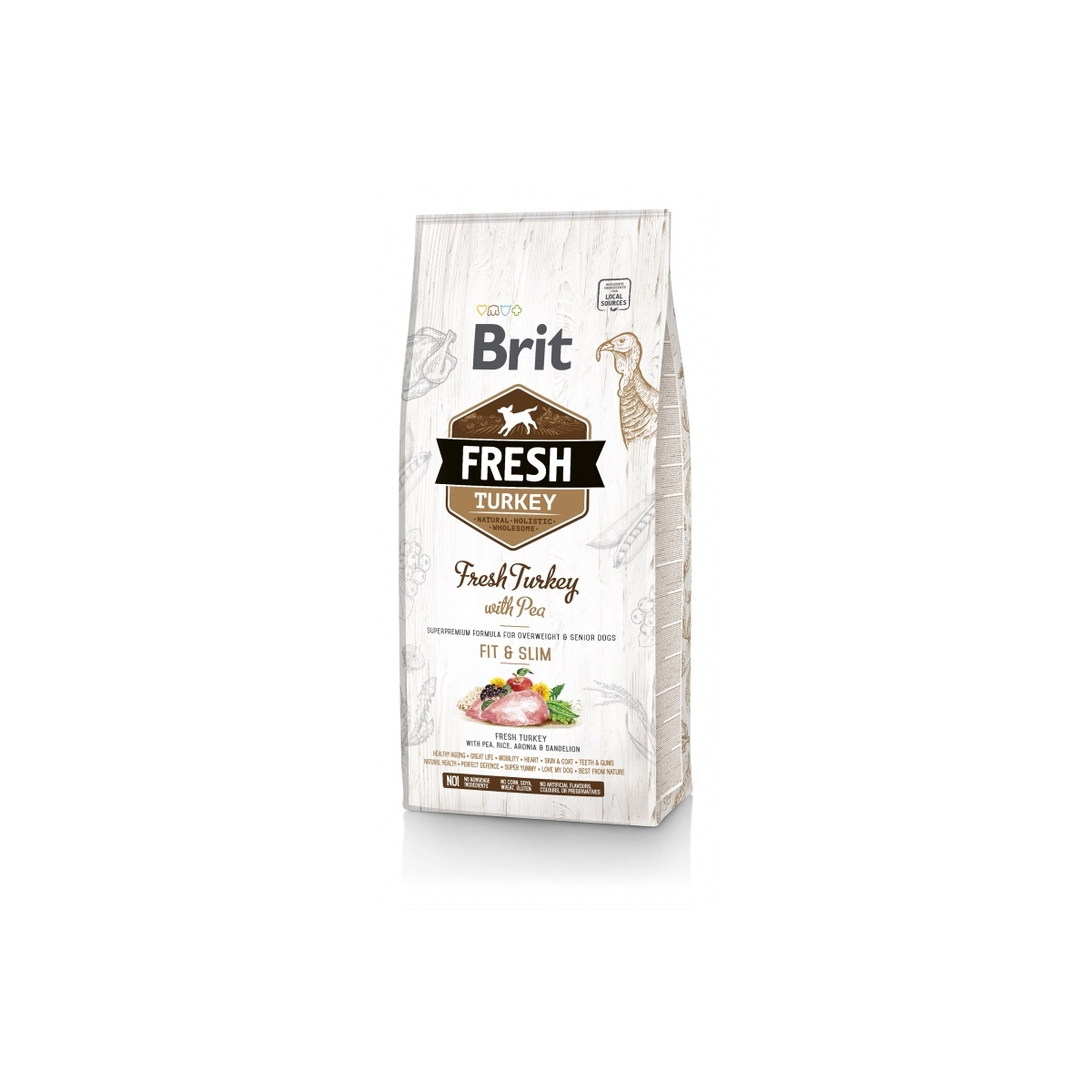 Brit Fresh pilnv. barība suņiem Light ar tītaru/zirņiem 2,5kg - Produkta attēls