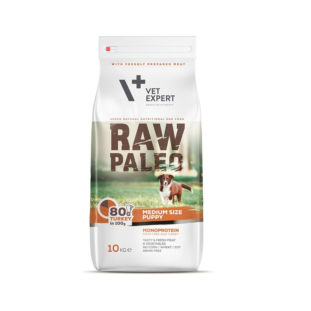 RAW PALEO Puppy sausā barība vidējo šķirņu kucēniem, tītars, 10kg - Produkta attēls