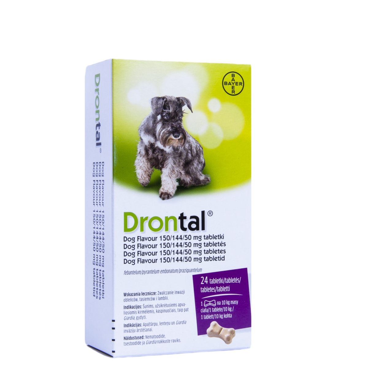 Drontal attārpošanas tabletes suņiem 1tbl/10kg 24gab. - Produkta attēls