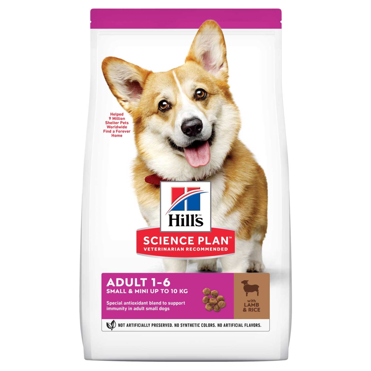 HILL'S SP Adult Small&Mini sausā barība suņiem, jērs/rīsi, 1,5kg - Produkta attēls