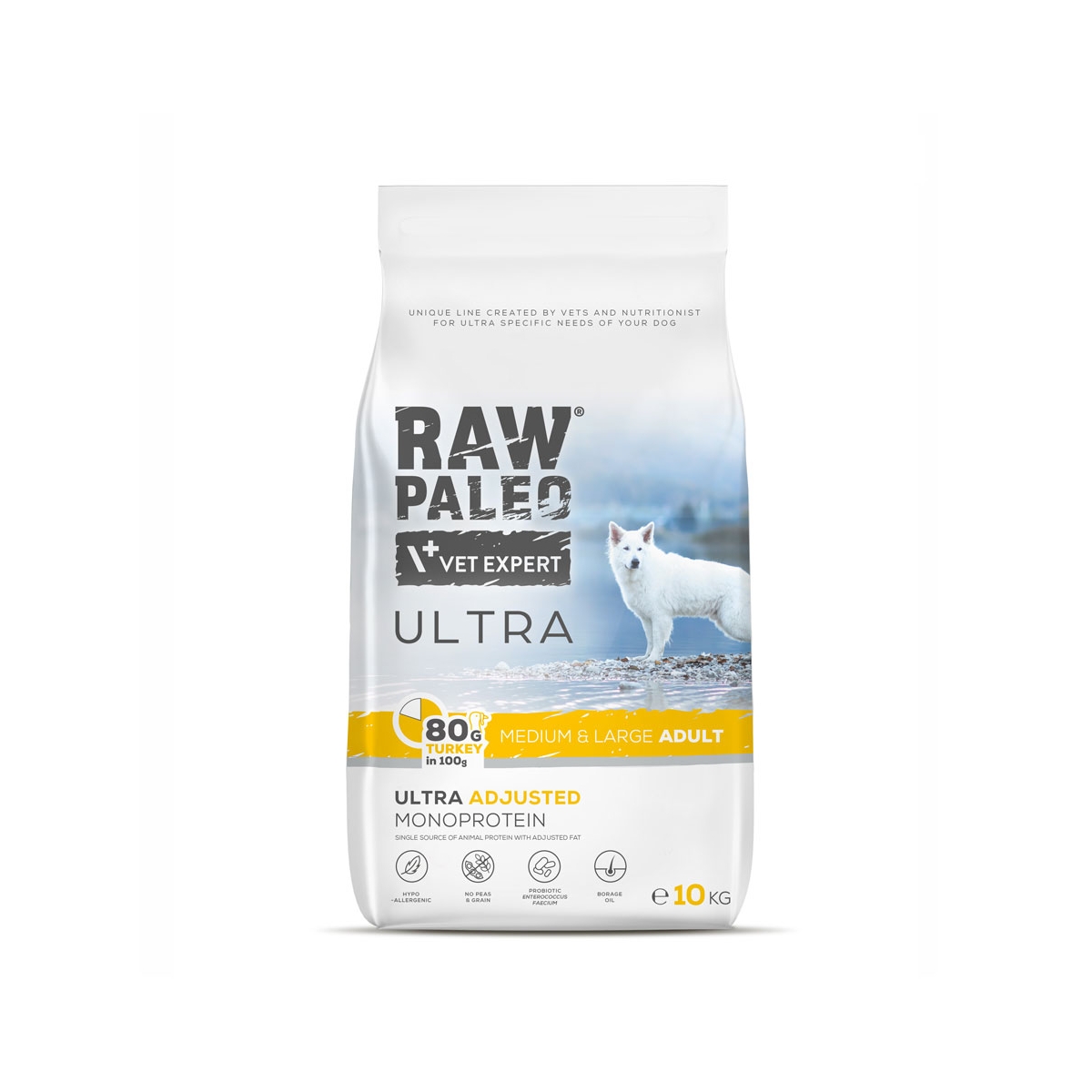 RAW PALEO Ultra Medium/Large sausā barība suņiem, tītars, 10kg - Produkta attēls