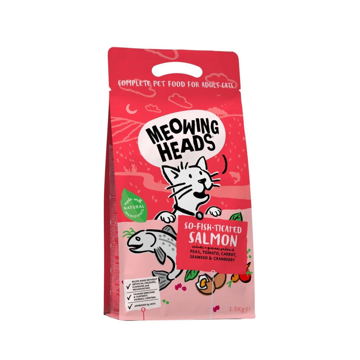 MEOWING HEADS SoFishTicated Salmon sausā barība kaķiem, lasis, 1,5kg - Produkta attēls