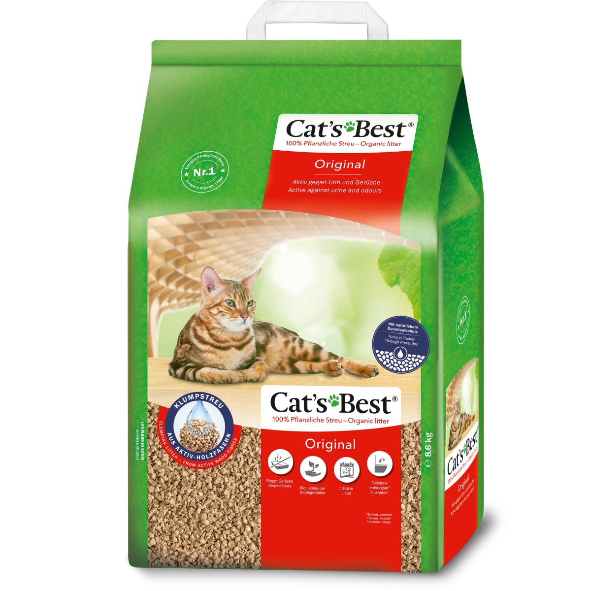 CAT'S BEST Original pakaiši kaķu tualetei, 20 L - Produkta attēls