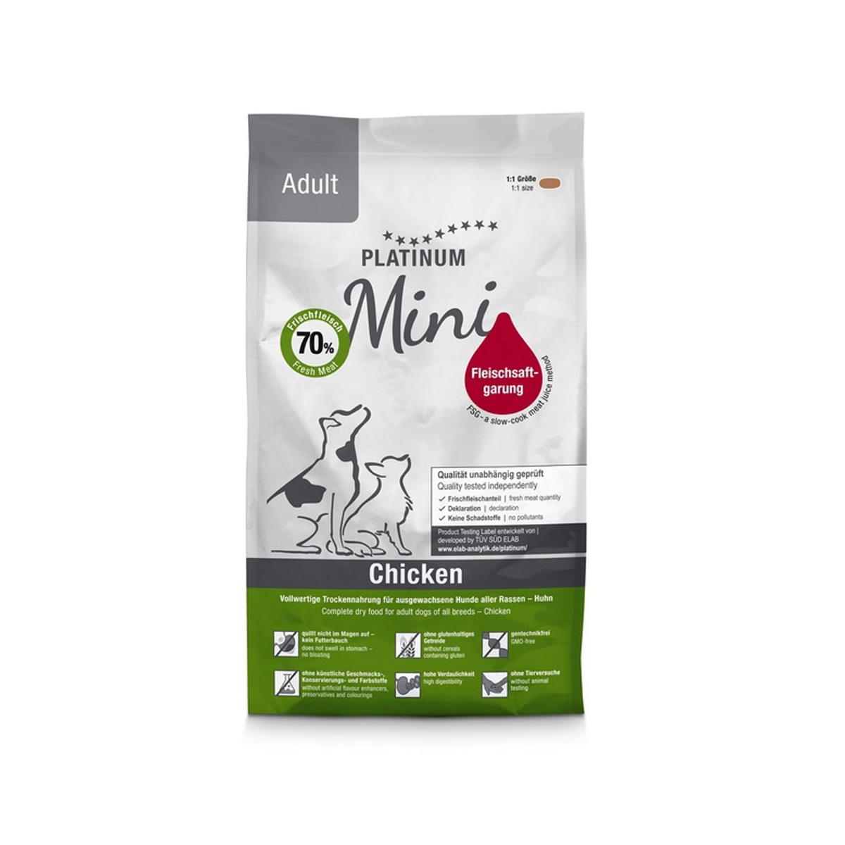 PLATINUM Adult Mini sausā barība suņiem, vista, 900g - Produkta attēls