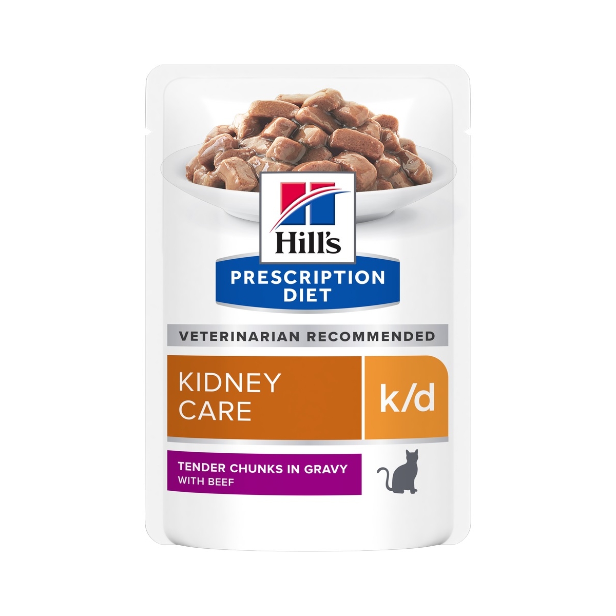 HILLS PD k/d Kidney Care mitrā barība kaķiem, liellops, 85g - Produkta attēls