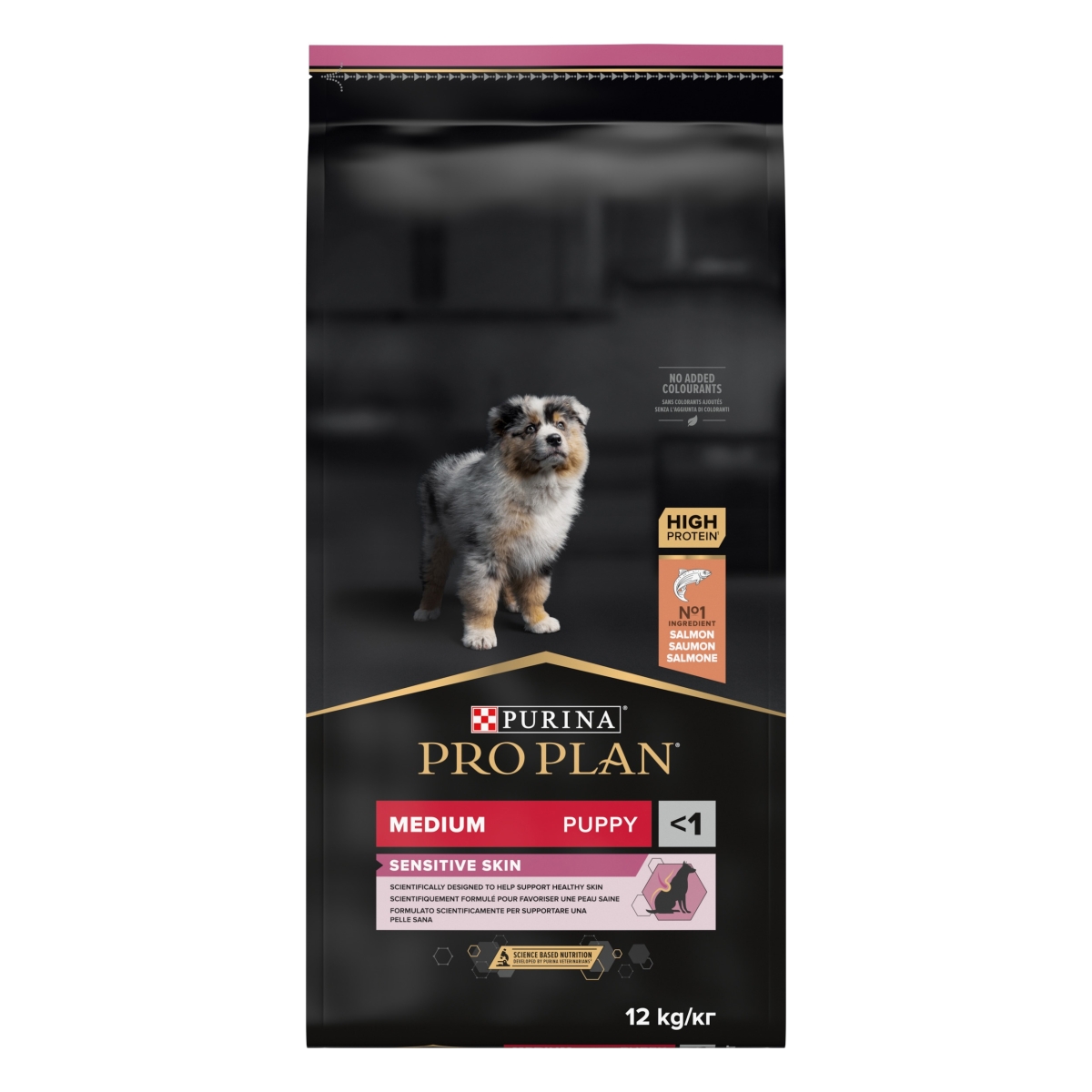 PRO PLAN Medium Puppy Sensitive sausā barība kucēniem, lasis, 12kg - Produkta attēls