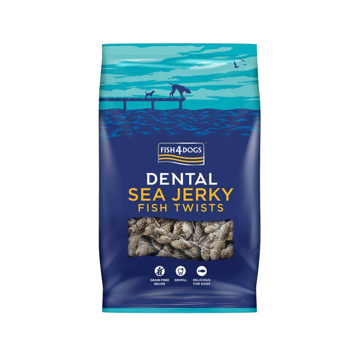 FISH4DOGS Dental Jerky Twists kārumi suņiem, 100g - Produkta attēls