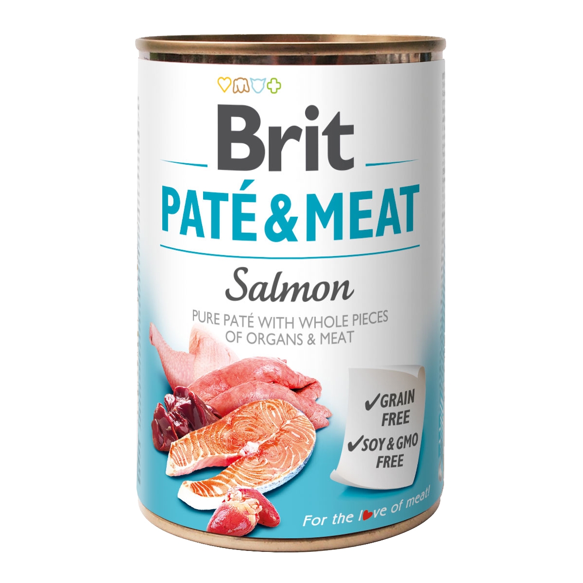 BRIT Pate & Meat mitrā barība suņiem, lasis/vista/tītars, 400g - Produkta attēls