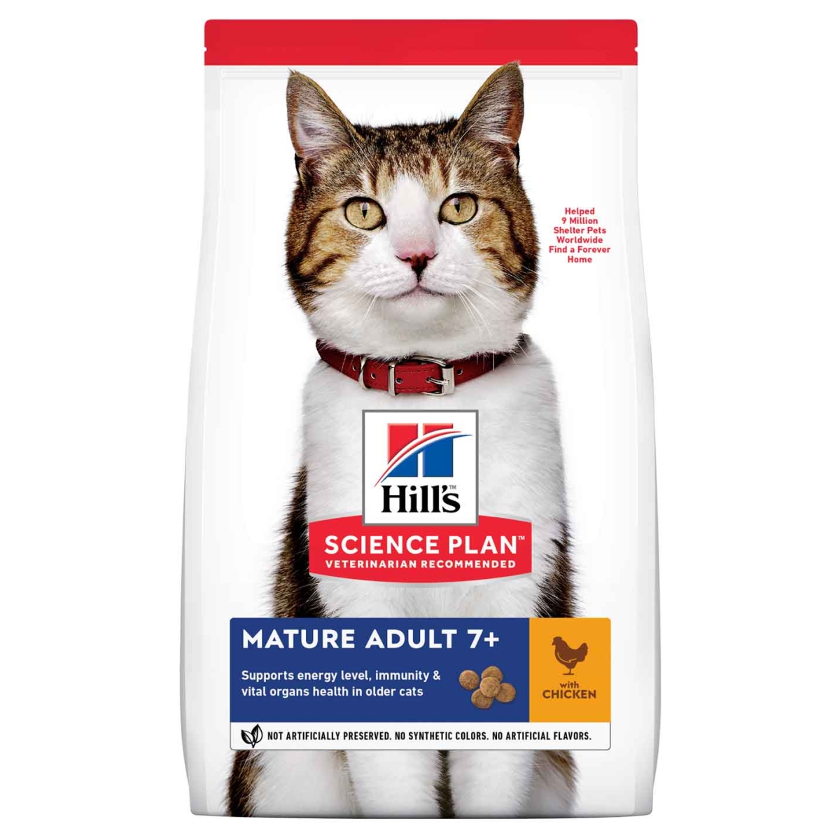 HILL'S SP Mature 7+ sausā barība kaķiem, vista, 1,5kg - Produkta attēls