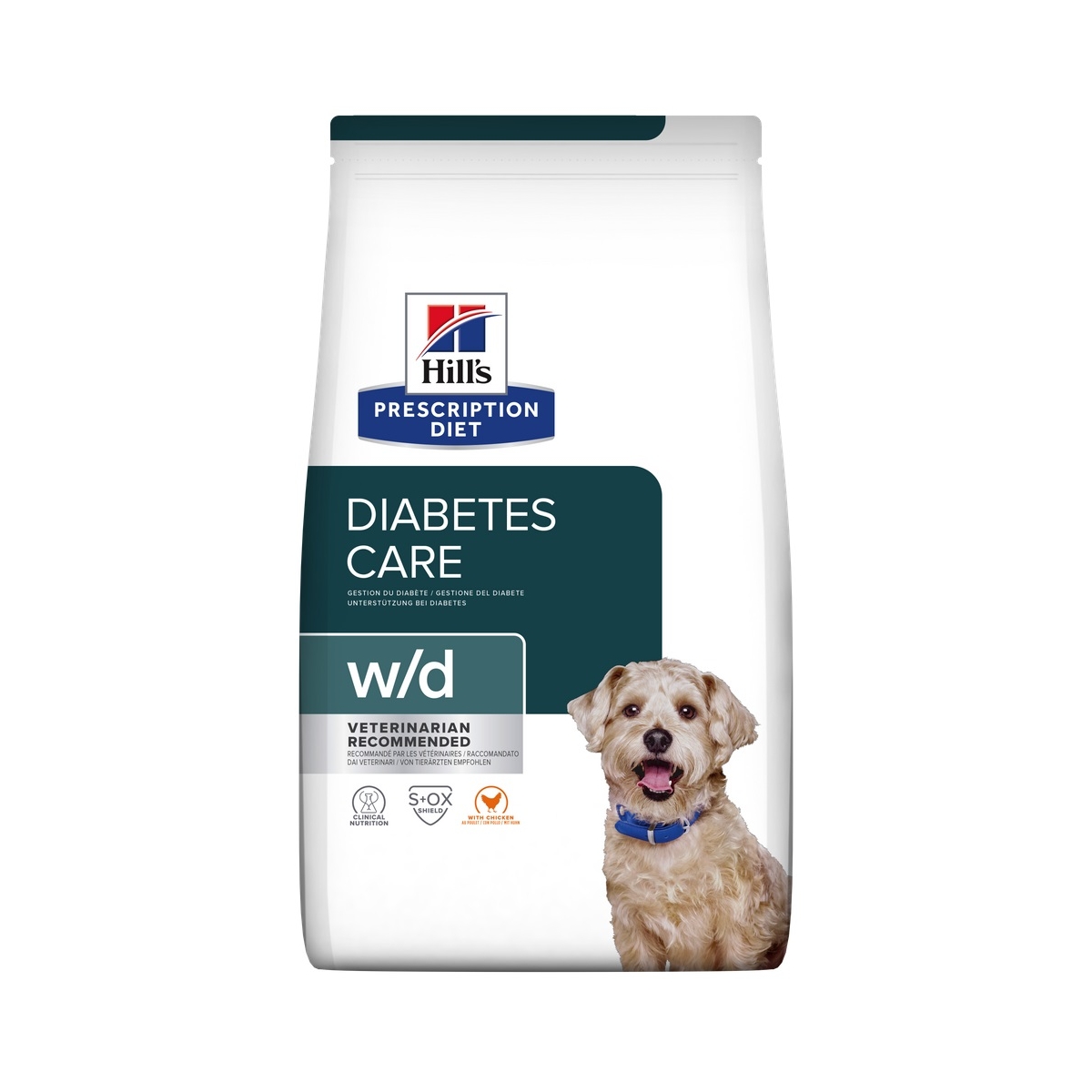 HILL'S PD w/d Diabetes Care sausā barība suņiem, vista, 4kg - Produkta attēls