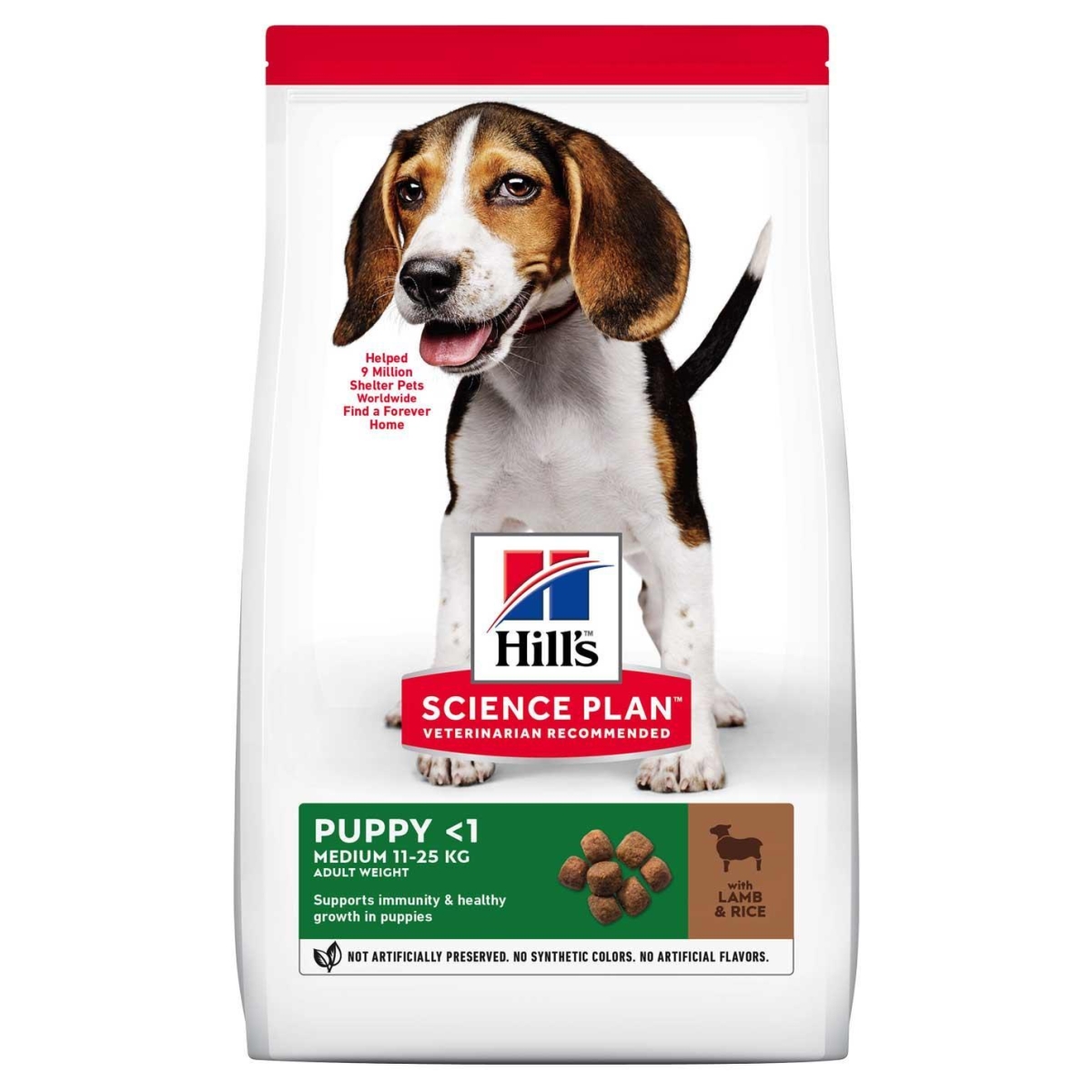 HILL'S SP Puppy Medium sausā barība kucēniem, jērs/rīsi, 2,5kg - Produkta attēls