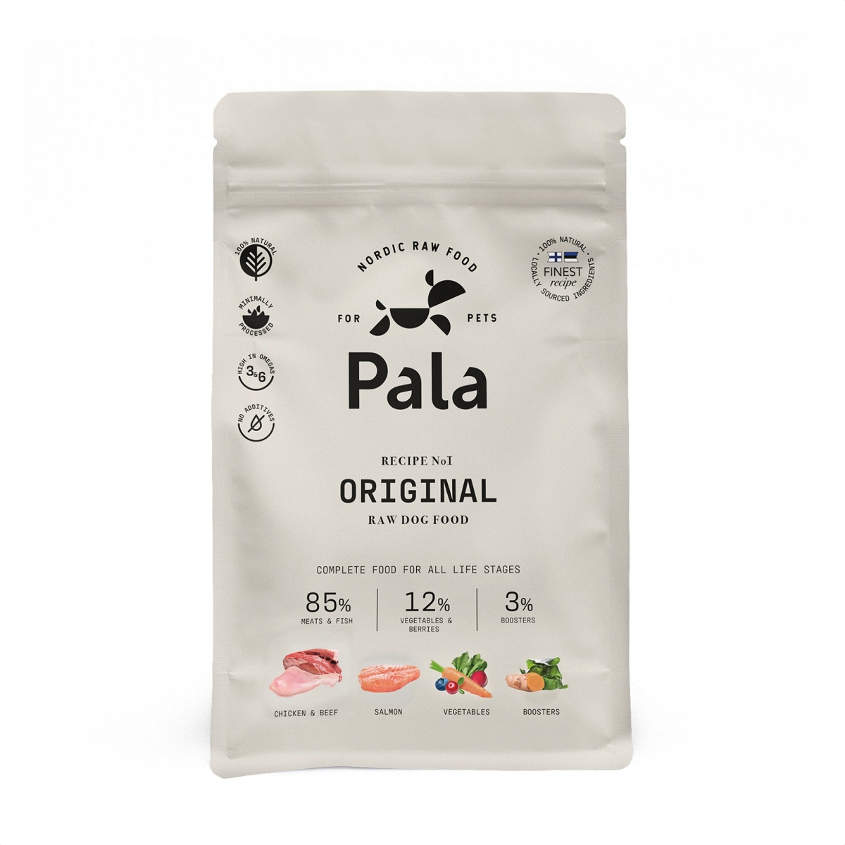 PALA Raw Food Original sausā barība suņiem 1kg - Produkta attēls