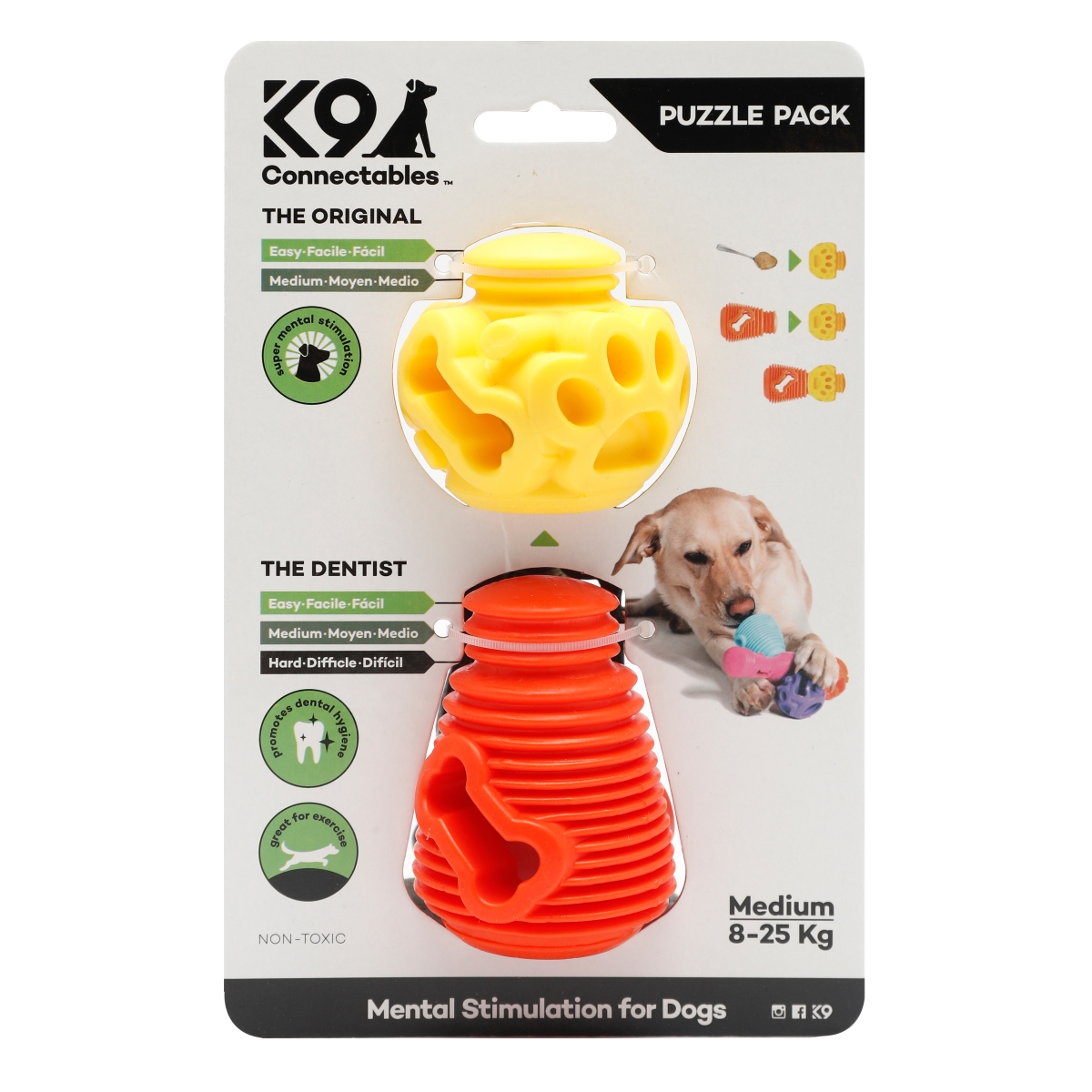 K9 rotaļlietu komplekts suņiem Puzzle, M, oranžs/dzeltens - Produkta attēls