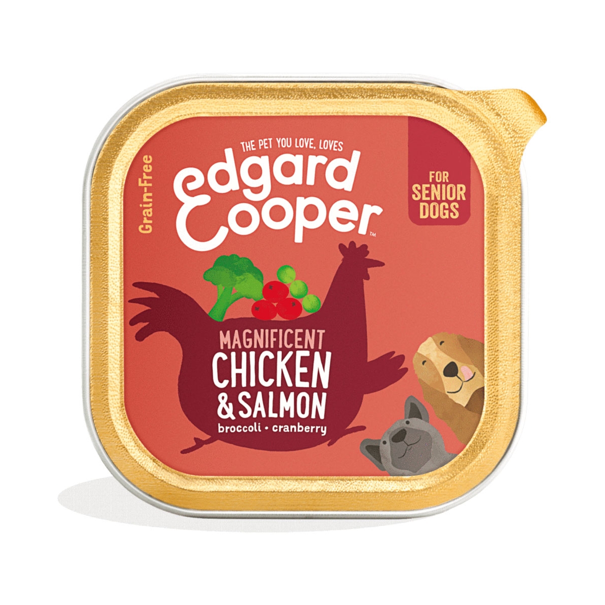 EDGARD COOPER Senior mitrā barība suņiem, vista/lasis, 150 g - Produkta attēls