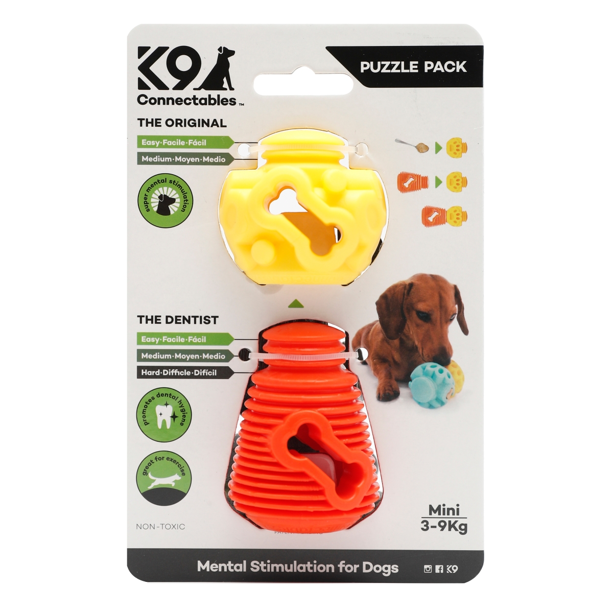 K9 rotaļlietu komplekts suņiem Puzzle mini, oranžs/dzeltens - Produkta attēls