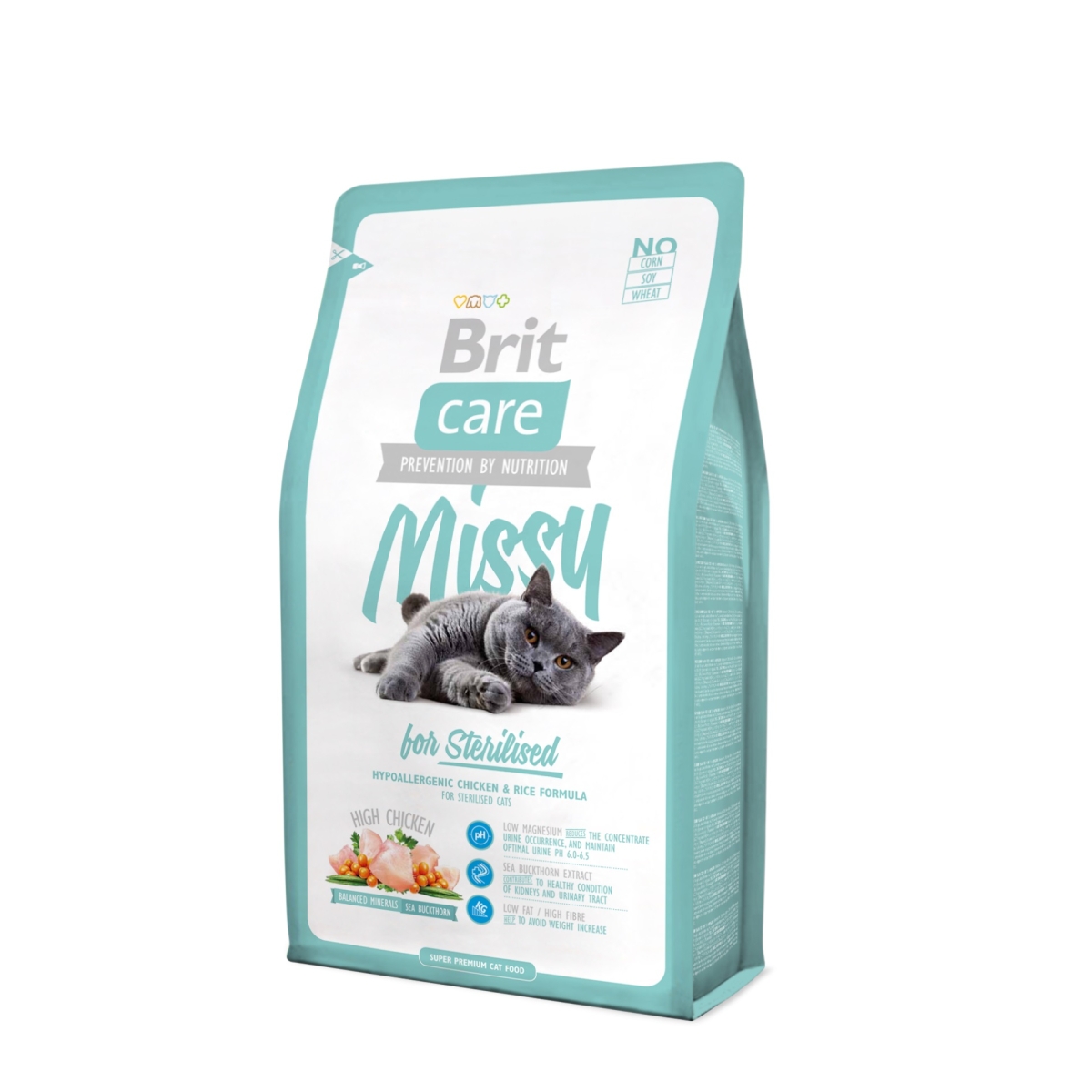 Brit Care barība steril. kaķiem Missy ar vistu/rīsiem 7kg - Produkta attēls