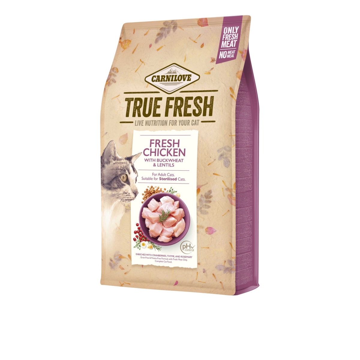 CARNILOVE True Fresh sausā barība kaķiem, vista, 340g - Produkta attēls