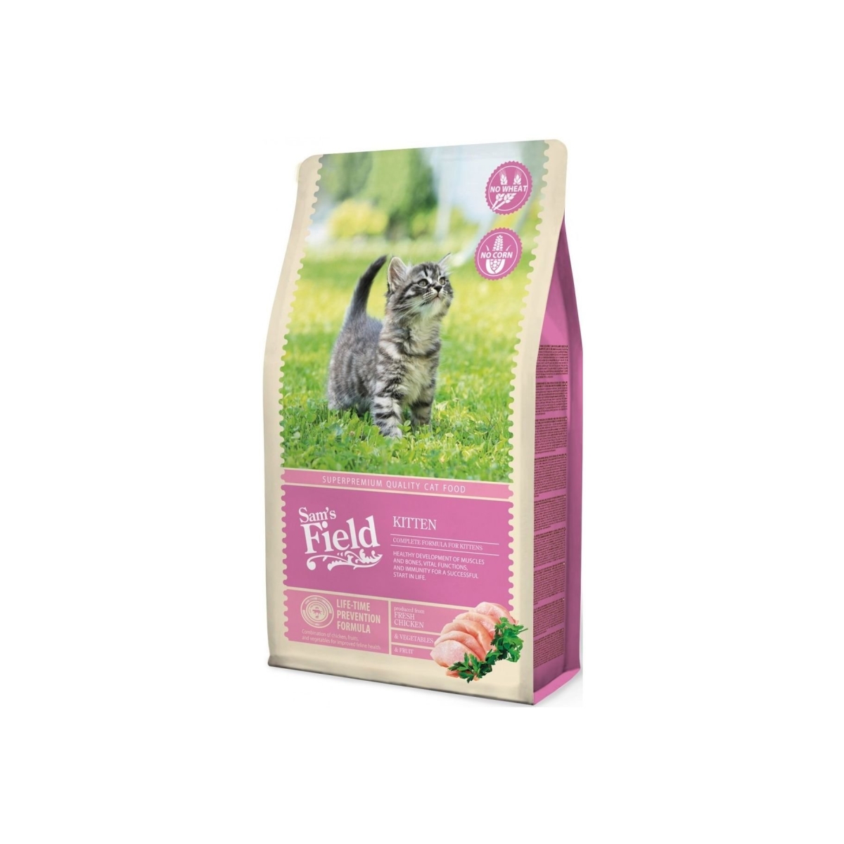 SAM'S FIELD sausā barība kaķēniem, vista,  0,4 kg - Produkta attēls