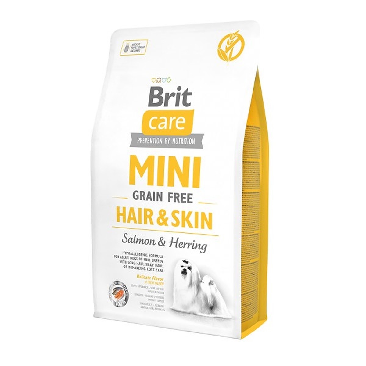 BRIT Care Hair&Skin Mini sausā barība suņiem lasis/siļķe, 7kg - Produkta attēls