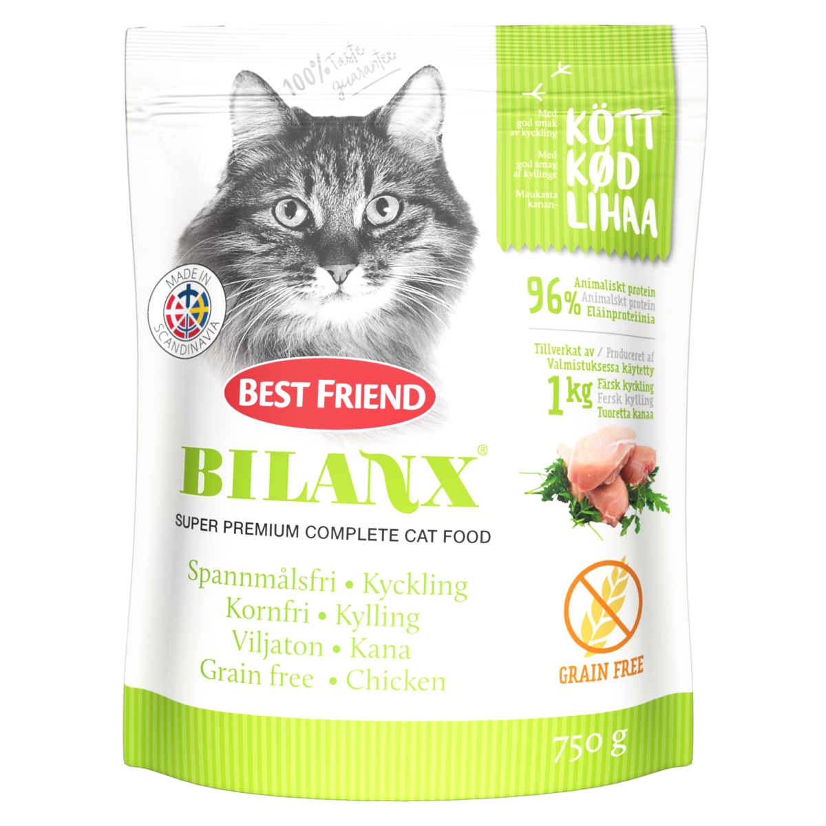 Best Friend Bilanx kaķu bar. ar vistas g. bez graudiem 750 g - Produkta attēls