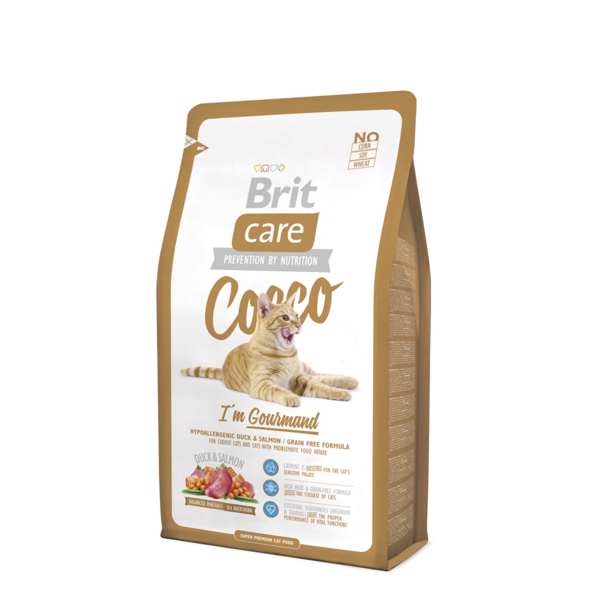 Brit Care Cocco barība izvēlīgiem kaķiem ar pīli/lasi 2kg - Produkta attēls