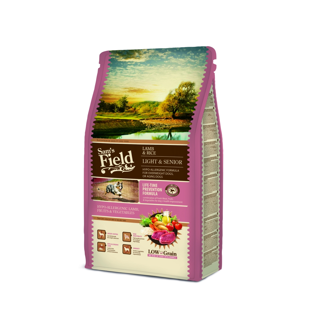 Sam´s Field LIGHT&SENIOR sausā barība suņiem jērs 2,5kg - Produkta attēls