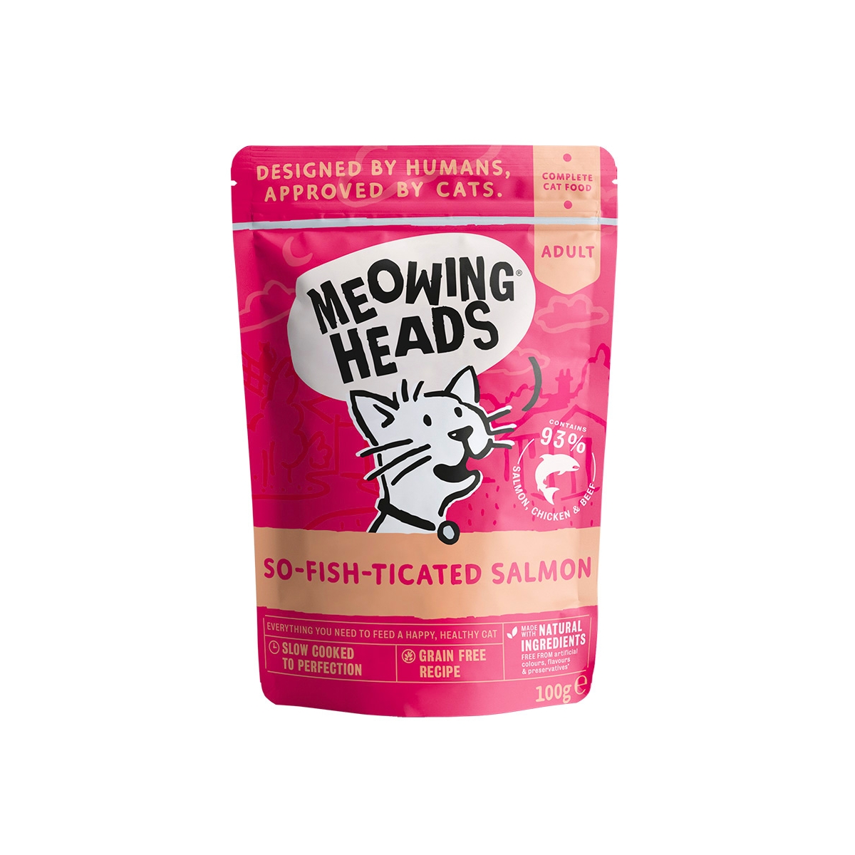 MEOWING HEADS So-Fish Salmon mitrā barība kaķiem, lasis, 100g