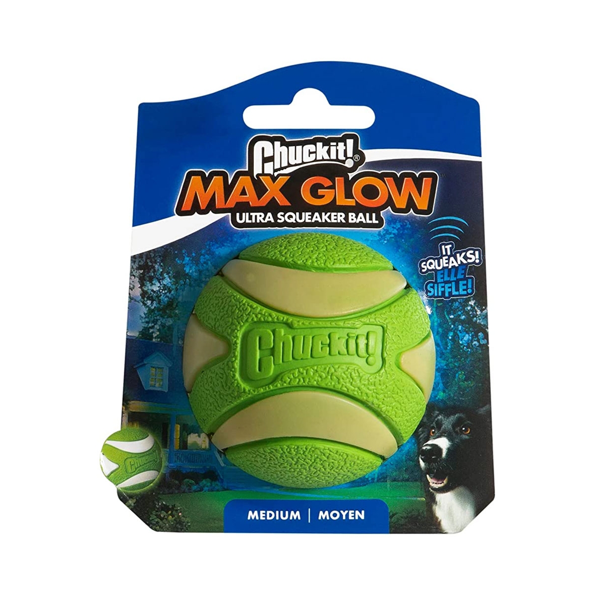 Chuckit Max Glow Ultra suņu rotaļlieta M, zaļa - Produkta attēls