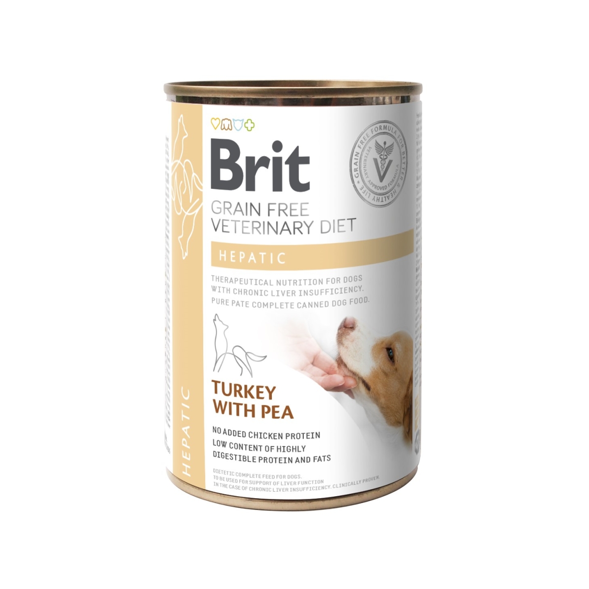 BRIT GF Hepatic mitrā barība suņiem, tītars/zirņi 400 g - Produkta attēls